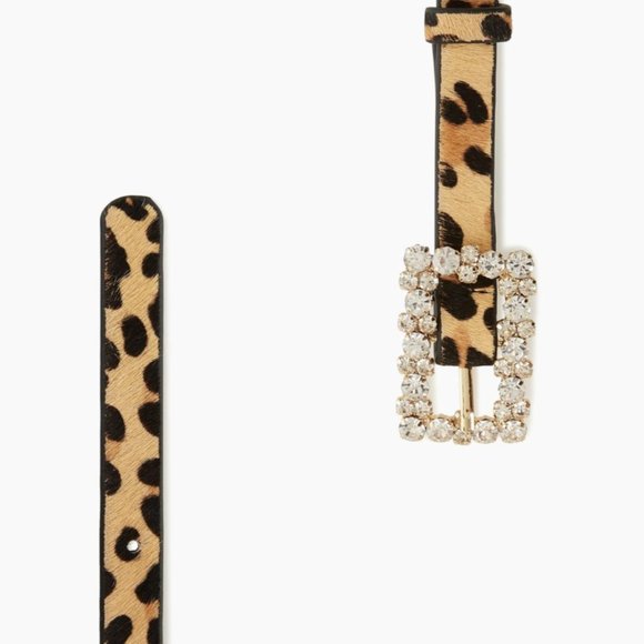 Norriss - Leopard Diamante Buckle Belt-DUNE - Picture 4 of 6